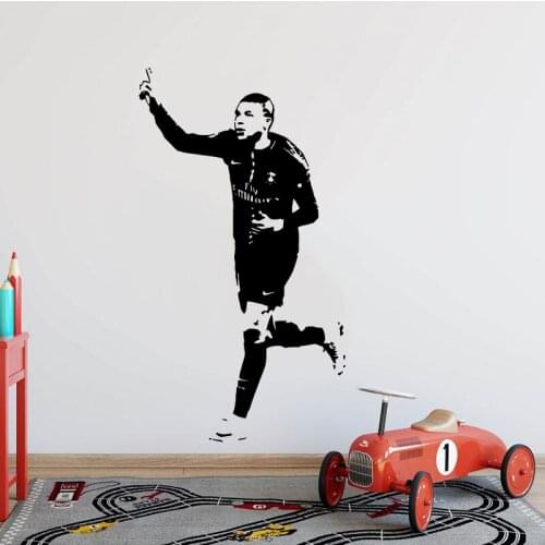 Modern French France Soccer Player Wall Sticker Kids Room Playroom Football Sport Super Star Wall Decal Game Room Vinyl Decor