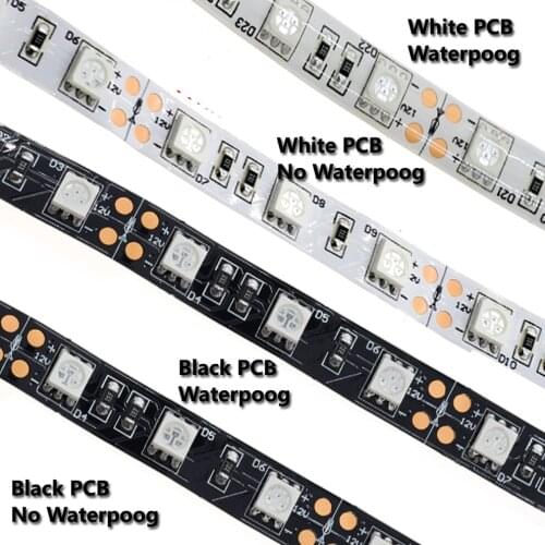 Orange LED Strip 5050 Black/White PCB Waterproof / Non Waterproof DC12V 60LEDs/M Indoor Outdoor Decoration 5M/Lot