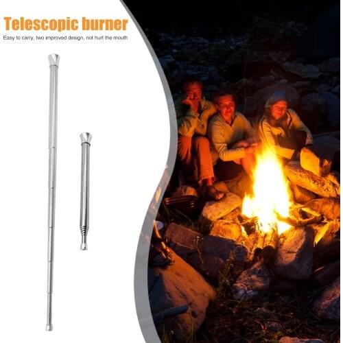 Outdoor Cooking Blow Fire Tube Portable Camping Fire Pipe Survival Tools Portable Fire Starter Tube Retractable Fire Tube Lighte