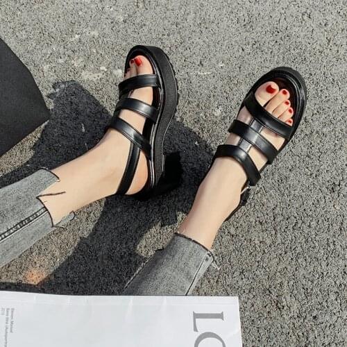 Vintage Punk Rock Gothic Sandals woman gladiator shoes Platform shoes Chunky sandalen dames 2020 Gladiator Sandals women LJB12