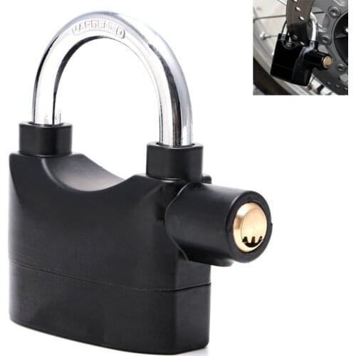Black Waterproof Siren Alarm Padlock Alarm Lock for Motorcycle Bike Bicycle Perfect Security with 110dB Alarm