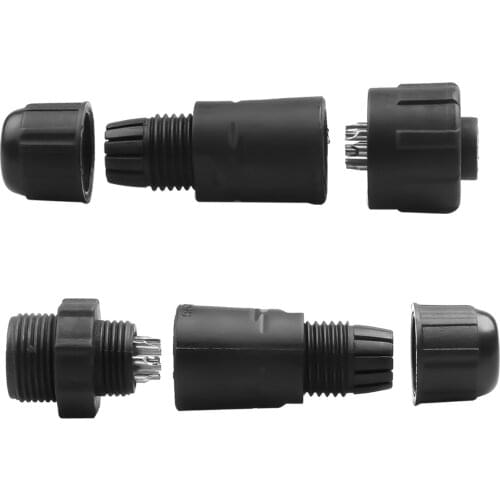 Kebidu M14 IP68 2/3/4/7/8 Pin Waterproof Connector Cable Adapter Industrial Electrical Socket Plug Panel/Butt Threaded Type