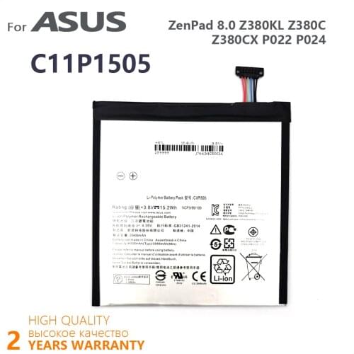 100% Original 4000mAh C11P1505 Tablet PC Battery For Asus ZenPad 8.0 Z380KL Z380C Z380CX P022 P024 Batteries Batteria