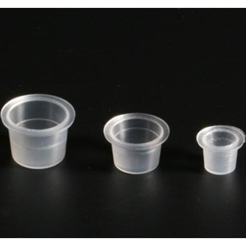 100Pcs Plastic Microblading Tattoo Ink Cup Cap Pigment Clear Holder Container S/M/L For Needle Tip Grip Power tattoo Supplies