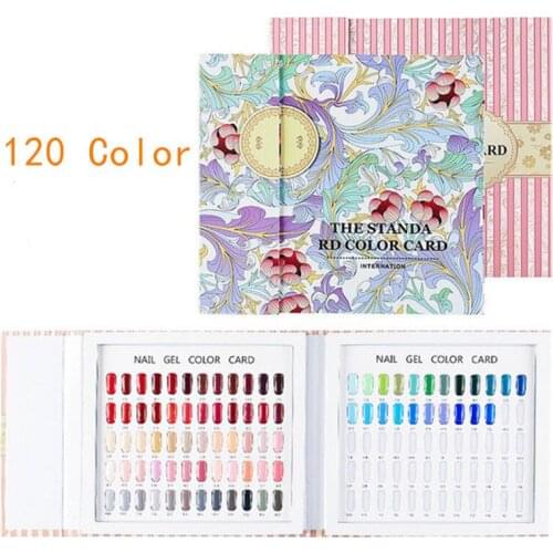 120 Colors False Nail Art Display Chart Book Nail Art Gel Polish Color Card Board Nail Art Showing Shelf Manicure Tool 15#916
