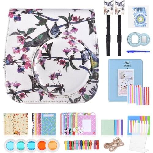 13 in 1 Kit Camera Bag for Fujifilm Instax Mini 8 Mini 9 Camera Bag Case w/Strap Sticker Lens Filter Photo Frame Album Sticker