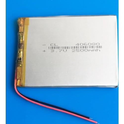 3.7V 2500mAh polymer lithium Lipo rechargeable battery 406080 for GPS DVD PDA PAD power bank e-book camera tablet PC 4*60*80mm