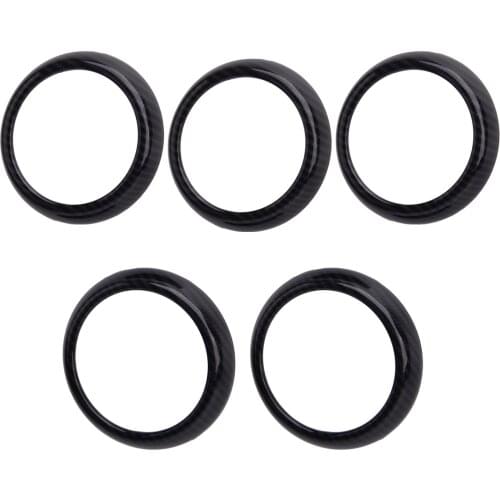 5Pcs Carbon Fiber Texture Air Conditioning Vent Ring Cap Cover Car ABS fit for Mercedes Benz A Class W176 CLA Class C117 X156
