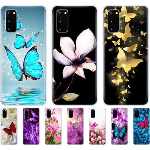 Silicon Phone Cover Case For samsung galaxy S20 PLUS Ultra S10 lite case for samsung note 10 plus lite colorful butterfly flower