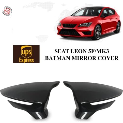 SEAT LEON 5F/MK3 2 PCS PIANO BLACK COLOR BATMAN MIRROR COVER 2012-2021 MODEL YEAR BREAK CAR ACCESSORY NEW SEASON DESIGN FRAME