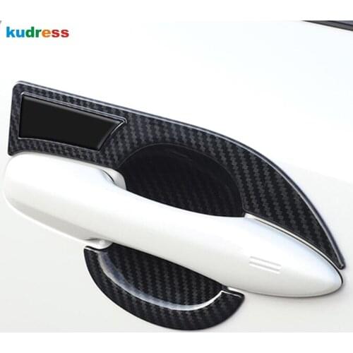 For Toyota Corolla sedan 2019 2020 2021 Carbon Fiber Side Door Handle Bowl Cover Trim Sticker Car Styling Accessories 4pcs/set