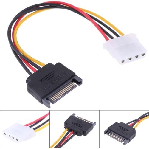 SATA TO IDE Power Cable 15 Pin SATA Male to Molex IDE 4 Pin Female Cable Adapter