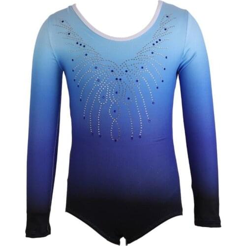 Long-sleeved Patterned gradient body suit diamond ballet gymnastics clothes exercise clothes dance clothes