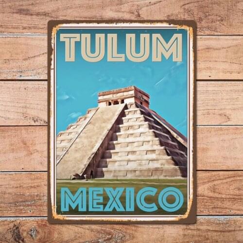 Tulum Mexico Metal Tin Sign Metal Sign Home Room Wall Decor Retro Vintage Style Travel Poster