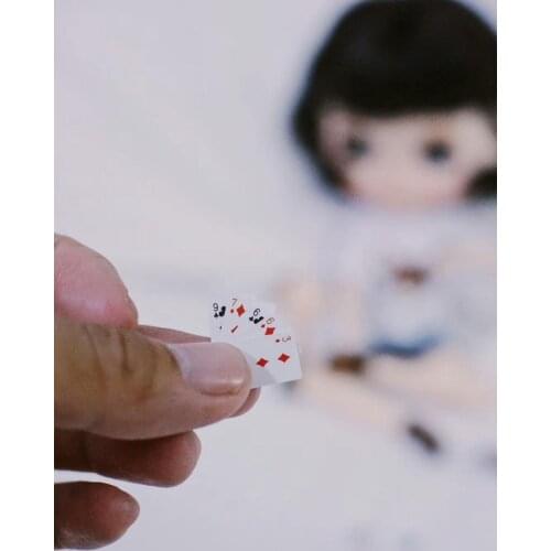 2boxes/set 1:12 Miniature Dollhouse Playing Cards mini cards for blyth licca 1/6 1/8 /12 bjd Dollhouse Accessories 54pcs cards
