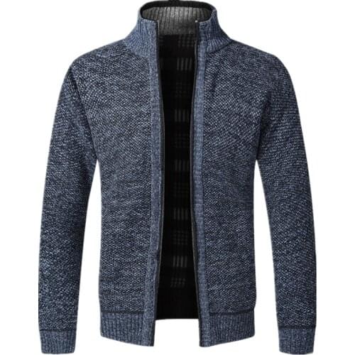 Men Solid Cotton Thick Warm Jacket Men 2021 Autumn Winter New Mens Jacket Slim Fit Stand Collar Zipper Jacket