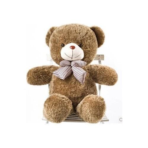 Stuffed animal 60cm brown tie Teddy bear plush toy soft doll gift w1695