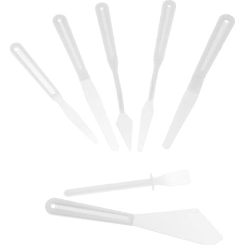 A 7pcs Lightweight Plastic Palette Knives Flexible Knife Set Artistt Oil Paint Painting Spatula Tool Sewing Supplies