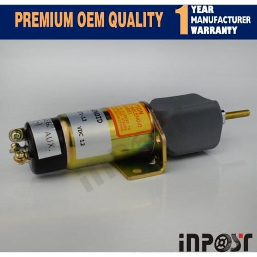 New Fuel Shut Off Solenoid 1502-12C3U1B1S1A SA-5171-12 for Yanmar Kubota Bobcat (3 Terminals)