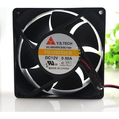 New original 9232 12V 0.8A 9CM FD129232EB large air volume 2 line cooling fan