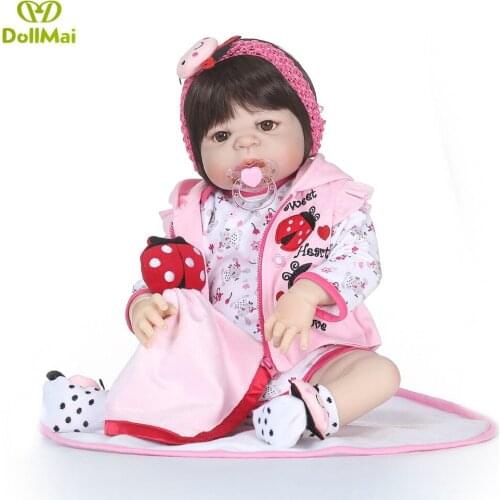 NPKCOLLECTION super real 23inch 57cm Full silicone vinyl Reborn Baby Dolls Silicone Toddler bebe alive kids Birthday Gift