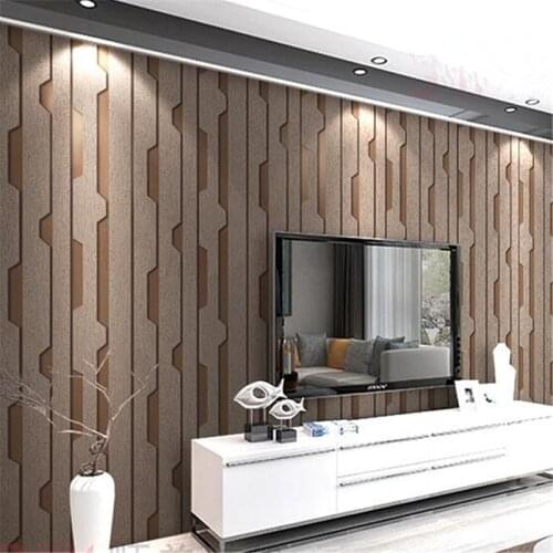 Beibehang Living Room Wallpaper Modern minimalist background bedroom restaurant stylish vertical striped deer velvet wall paper