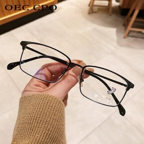OEC CPO Fashion Rectangle Glasses Women Brand Designer Clear Optical Glasses Frames Men Square Glasses For Women Eyeglasses O858