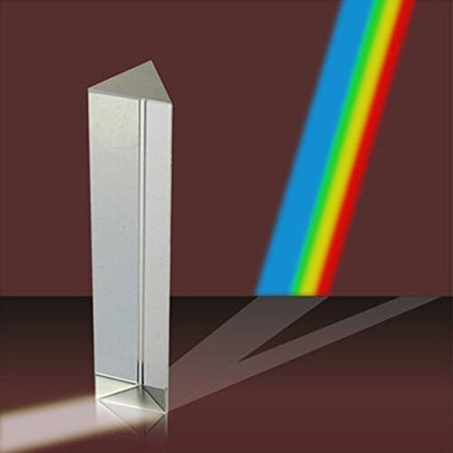 Optical Glass Rainbow Prism 25x25x80mm Teaching Triangle Prisms Colorful Light Shooting Rainbow Effect Photography