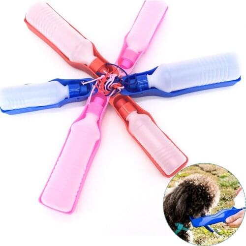 250ml 500ml Dog Water Bottle Feeder With Bowl Plastic Portable Water Bottle Pets Outdoor Travel Pet Drinking Water Feeder