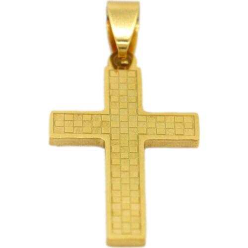 PINXUN Christ Jesus Big Cross Ethiopian Gold Color Pendant Necklaces For Women/Men Christian Jewelry Gift XTE16