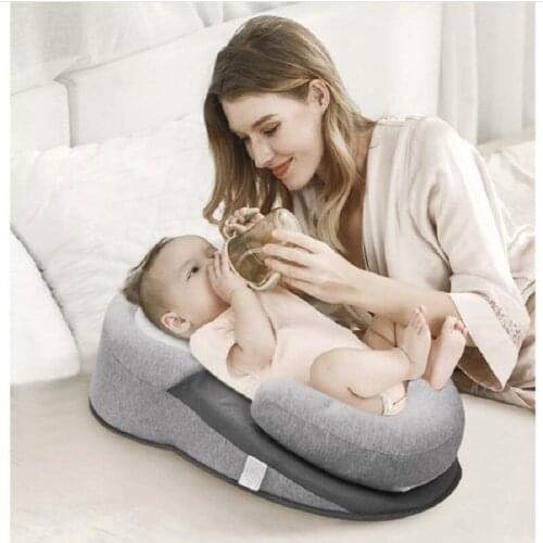 Newborn Kids Baby Pillow Safe Cotton Cushion Prevent Flat Infant Head Shape Sleep Pod Anti Roll Crib Nest Bedding Feeding