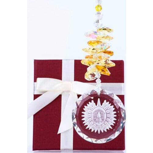 H&D Crystal Glass Sun Charm Chakra Suncatcher Crystal Rainbow Maker Hanging Crystals For Window