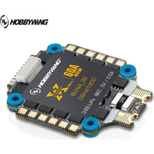 Hobbywing XRotor Micro 60A 4in1 BLHeli-32 DShot1200 3-6s 5V/0.6A BEC speed controller ESC for 130-300mm FPV drone Quadcopter