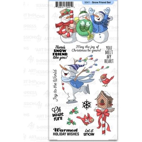 Christmas Snow Friend Clear Stamps Scrapbooking Stencil For Decor Embossing Stamp DIY Greeting Card Album Handmade 2021 New Year