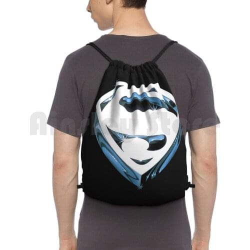 Superhero Shield 1978 Backpack Drawstring Bag Riding Climbing Gym Bag Superhero Comicbook Movie Outer Space Retro Classic