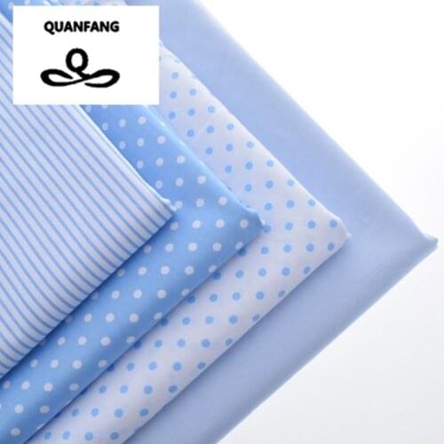 QUANFANG Printed Twill Cotton Fabric For Patchwork Sewing Quilt Scrapbooking Tissue Pattern Needlework Material Curtain 40X50cm