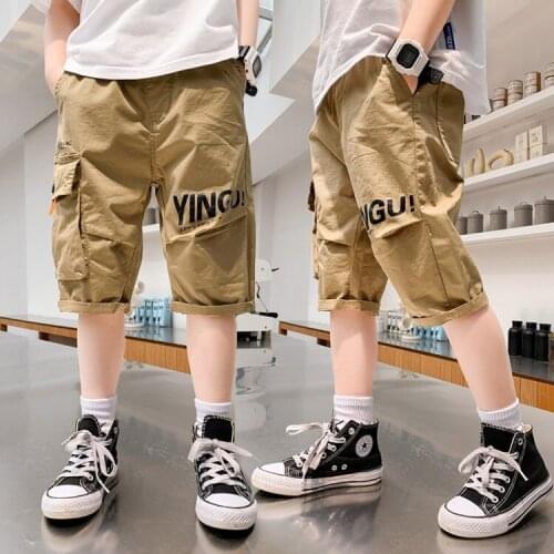 Boys' shorts wear 2021 new summer five-point pants childrens summer pants childrens cropped pants