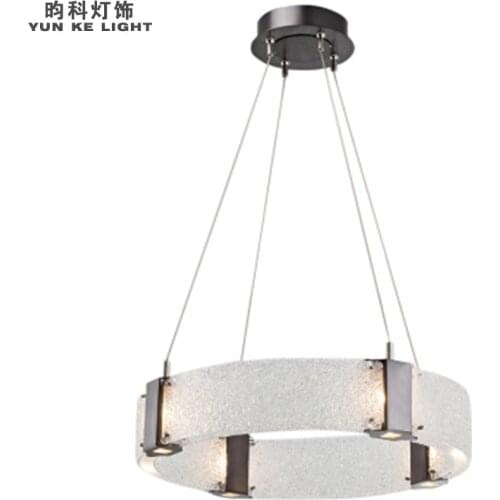 Nordic modern minimalist creative stainless steel glass restaurant dining room bedroom duplex building hotel lobby chandelier