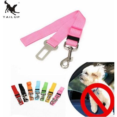 TAILUP Universal Pet Chihuahua Hiromi Car Safety Seat Belts Adjustable Nylon Dog Cat Vehicle Seatbelt Harness S-XL
