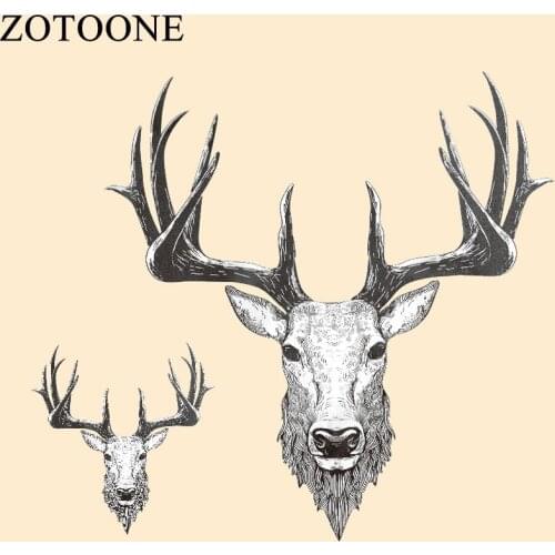 ZOTOONE Christmas Deer Iron-on Transfers Thermal Patches For Clothes Stickers Embroidered Applique DIY Heat Transfers T-shirt
