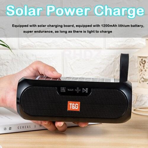 TG182 Bluetooth Speaker Portable Column Stereo Music Box Solar Power Bank Boom box MP3 Loudspeaker Outdoor altavoz sound system