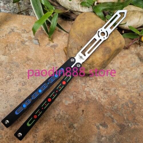 TheOne Original Point Butterfly Trainer Knife 440 Blade G10 Handle Bushing System Pocket Hunting Folding Jilt Knifes EDC