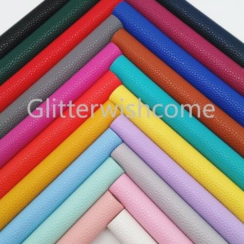 Glitterwishcome 21X29CM A4 Size Vinyl For Bows Embossed Litchi Grain Leather Fabirc Faux Leather Sheets for Bows, GM5097B