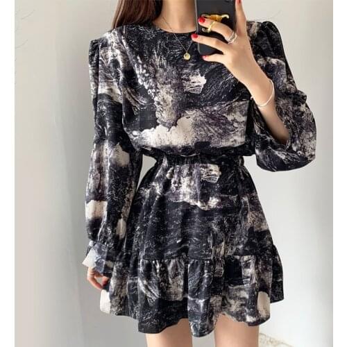 Party 2021 Long Sleeve Spring Vintage Runway Dress Autumn High Waist Dresses Women A-Line Luxury Elegant Retro Slim