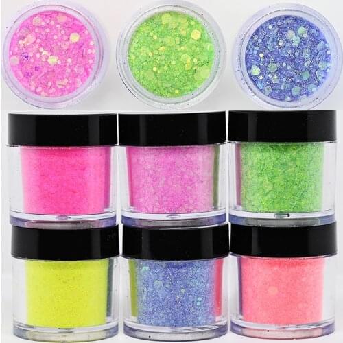 1 Bottle Acrylic Powder Nail Art Polish Holographic Glitter Shining Chrome Pigment Liquid Powder Nail Sequins Acrylic Dust H146