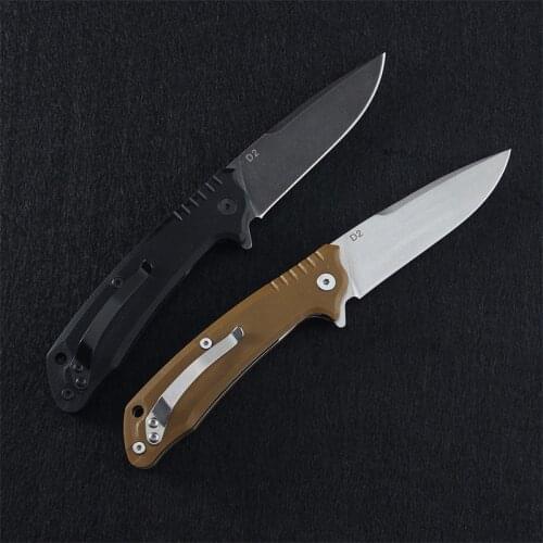 Outdoor Fruit Barbecue Knife D2 Steel Knife High Hardness Outdoor Folding Knife Portable Camping Sharp Folding Knife 1pcs
