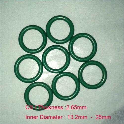 100 PCS Rubber Sealing Ring CS2.65mm x ID 13.2/14/15/16/17/18/19/20/21.2/22.4/23.6/25mm Fluorine Rubber Gasket Seal FKM O Ring