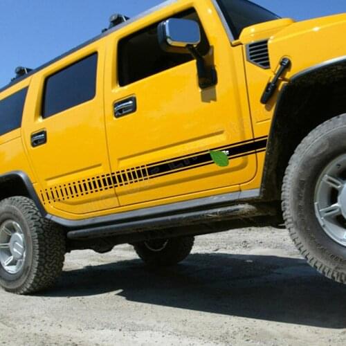 2 Pcs Car Side Stickers for Hummer H2 Car Sports Long Styling Skirt Sticker Long Vinyl Decals Auto Accessories