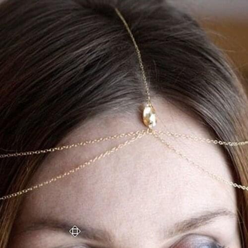 2020 Wedding Hair Accessories Fashion Jewelry Gold Bijoux De Tete Mariage Bridal Headband Crystal Head Chain For Women