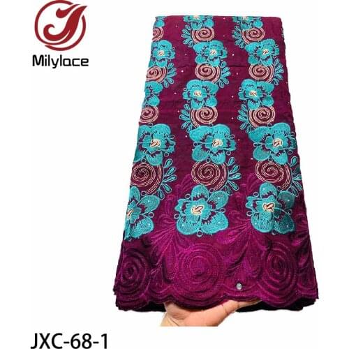 2021 African Dry Lace Fabric with Stones Swiss Voile Lace In Switzerland Embroidery Nigeria Lace Fabric for Party JXC-68